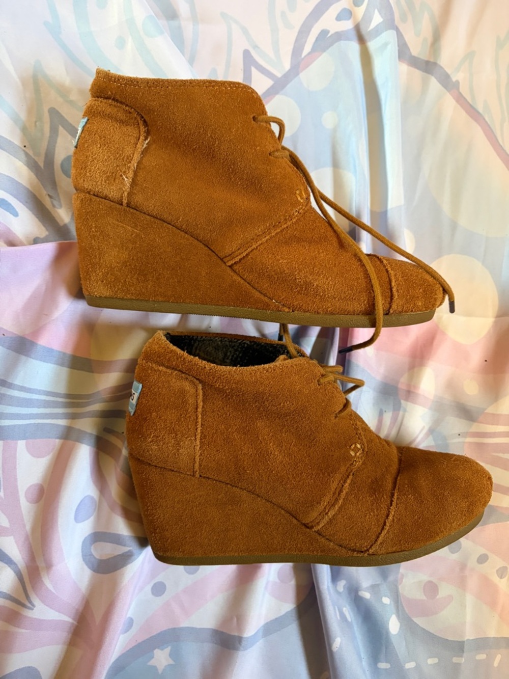 TOMS Suede Wedge Ankle Boots